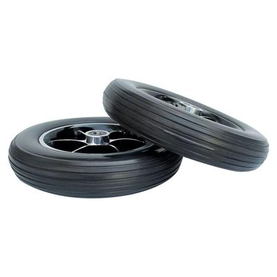 10"x2" Solid Electric Wheelchair Wheels Replacement Front Wheels Accessories 2PCS Black Grey Anti-wear Caster Wheel Non-Slip Trolley PU Wheels(Black)