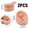 2Pcs Silicone Ear Model- Left and Right Soft Flexible Fake Ear Simulation Artificial Ear Display Model for Shop Window Display, Jewelry Earring Display, and Impression Taking Practice view 2