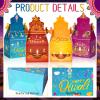 Bolsome 24Pack Happy Diwali Party Favor Boxes Rangoli Lantern Diya Pattern Treat Boxes Diwali Party GoodieGable Boxes for Indian Festival of Lights Party Decorations view 3