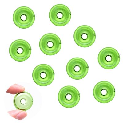 10 Pcs Multi-Color Coloured glaze Aromatherapy Pendant Bottle - Chinese Safety Buckle for Essential Oils Perfume - Necklace Pendant Vials (Green)