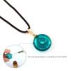 10 Pcs Multi-Color Coloured glaze Aromatherapy Pendant Bottle - Chinese Safety Buckle for Essential Oils Perfume - Necklace Pendant Vials (Green) view 3