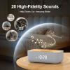 REACHER 15W Fast Magnetic Wireless Charging Alarm Clock with White Noise Machine, Woodgrain Style, 20 HighFidelity Sounds, Gradual Wake & Snooze, 0100% Dimmable Digital Clock, Bedroom & Office view 4