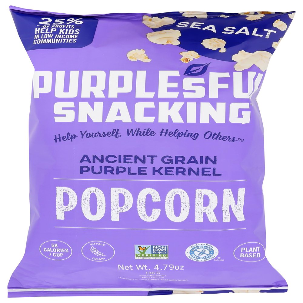 P.urplesful Sea Salt Popcorn 4.79 oz (Pack of 9)