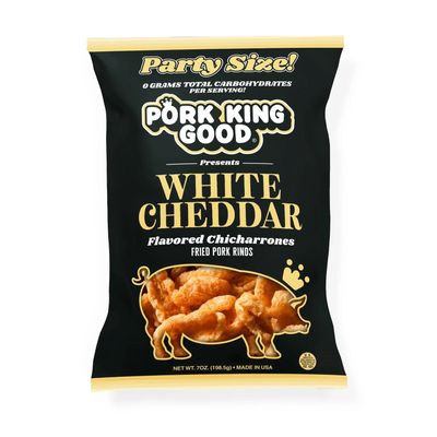 Generic P.ork King Good White Cheddar Pork Rinds 7 oz (Pack of 6)