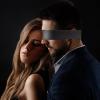 2 Pcs Satin Eye Mask for Sleeping - Silk Blindfold for Women & Men - Adults Couples Blindfold Scarf - Sleep Eye Cover for Travel Nap Meditation - Valentine Gift - 150cm/59inch (Black + Red) view 2
