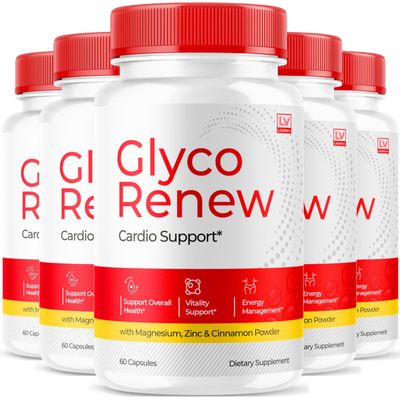 (5 Pack) Glyco Renew Capsules - Official GlycoRenew Advanced Premium Pills Supplement Support - Maximum Strength, All Natural Formula for Overall Health & Wellness Reviews, 300 Capsules for 5 Months