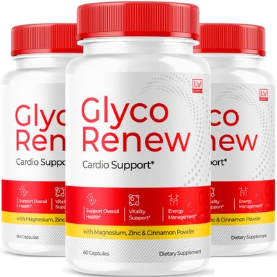 (3 Pack) Glyco Renew Capsules - Official GlycoRenew Advanced Premium Pills Supplement Support - Maximum Strength, All Natural Formula for Overall Health & Wellness Reviews, 180 Capsules for 3 Months