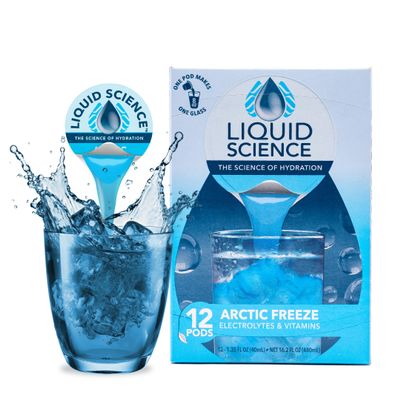Java House Liquid Science Arctic Freeze Single Serve Hydration Pods - Peel and Pour - Cool Blue Raspberry Hydration - Pack of 12