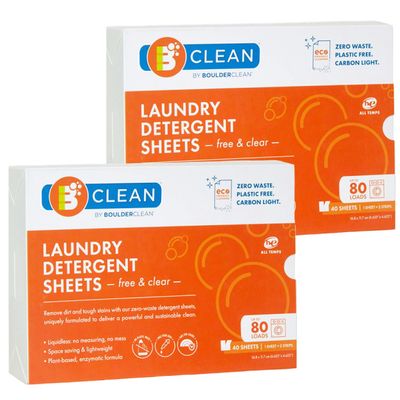 B.oulder Clean - Free & Clear Laundry Detergent Sheets - 40 Count (Pack of 12)