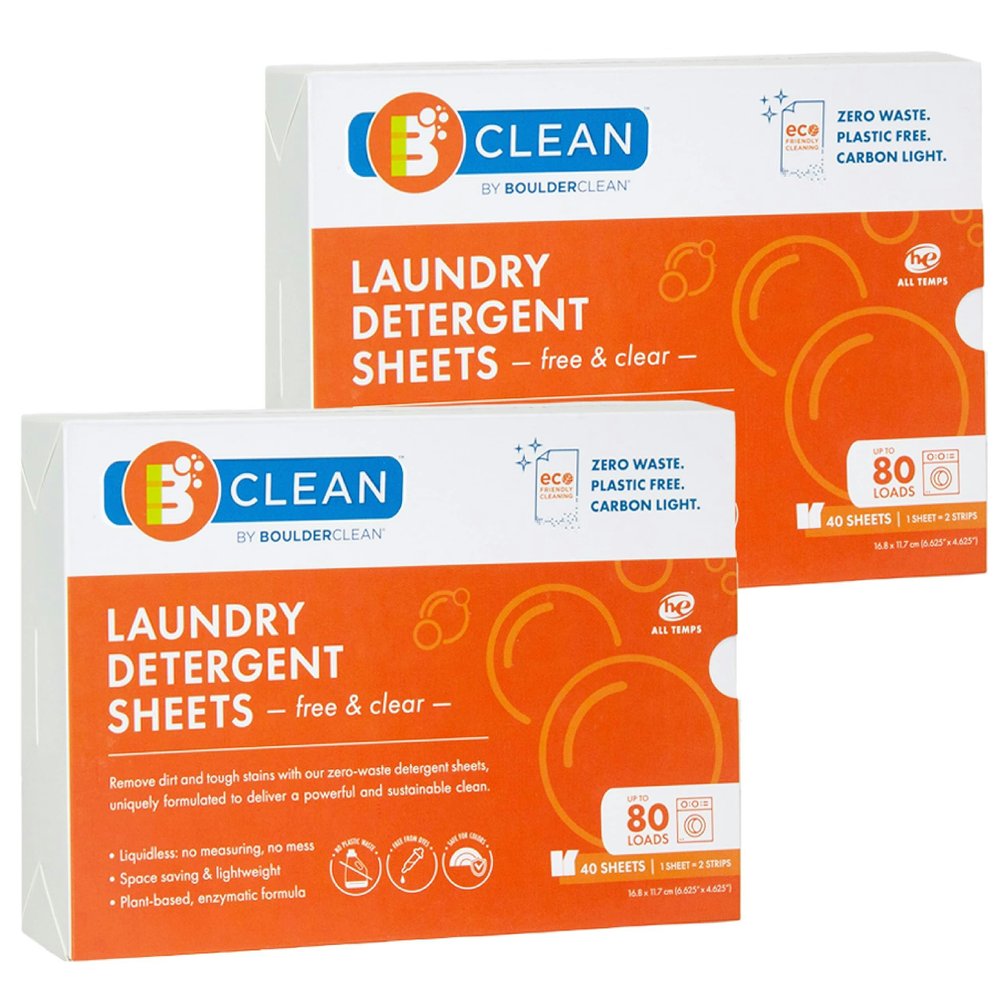 B.oulder Clean - Free & Clear Laundry Detergent Sheets - 40 Count (Pack of 12)