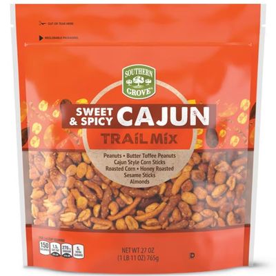 Generic Southern Grove Cajun Trail Mix: Butter Toffee Peanuts, Roasted Corn, Almonds, Corn Sticks, Sesame Sticks (SimplyComplete Bundle) Resealable Zip Bag - 27 Oz - Sweet & Spicy