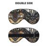 Abstract Marble Ink Texture Print Fashion Block Out Light Eye Mask 7.9X4 inch for Air Travel Full Night Sleeping view 2