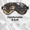 Abstract Marble Ink Texture Print Fashion Block Out Light Eye Mask 7.9X4 inch for Air Travel Full Night Sleeping view 3