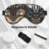 Abstract Marble Ink Texture Print Fashion Block Out Light Eye Mask 7.9X4 inch for Air Travel Full Night Sleeping view 4