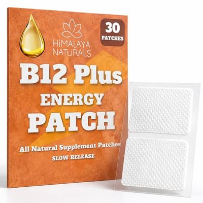 B12 Energy Patch  Methylcobalamin B12, Caffeine-Free, Pill-Free Patch for Daily Energy Support  30-Day Supply