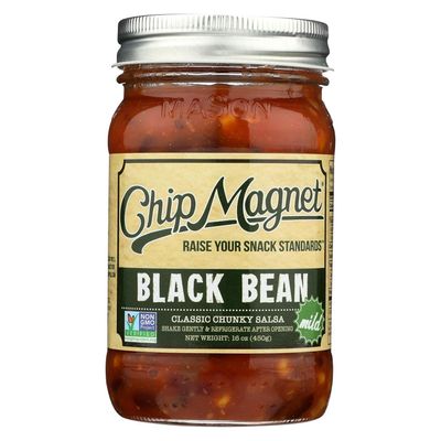 Chip Magnet Salsa - Black Bean - Classic Chunky Salsa - Mild - Case Of 4-16 Oz Jars