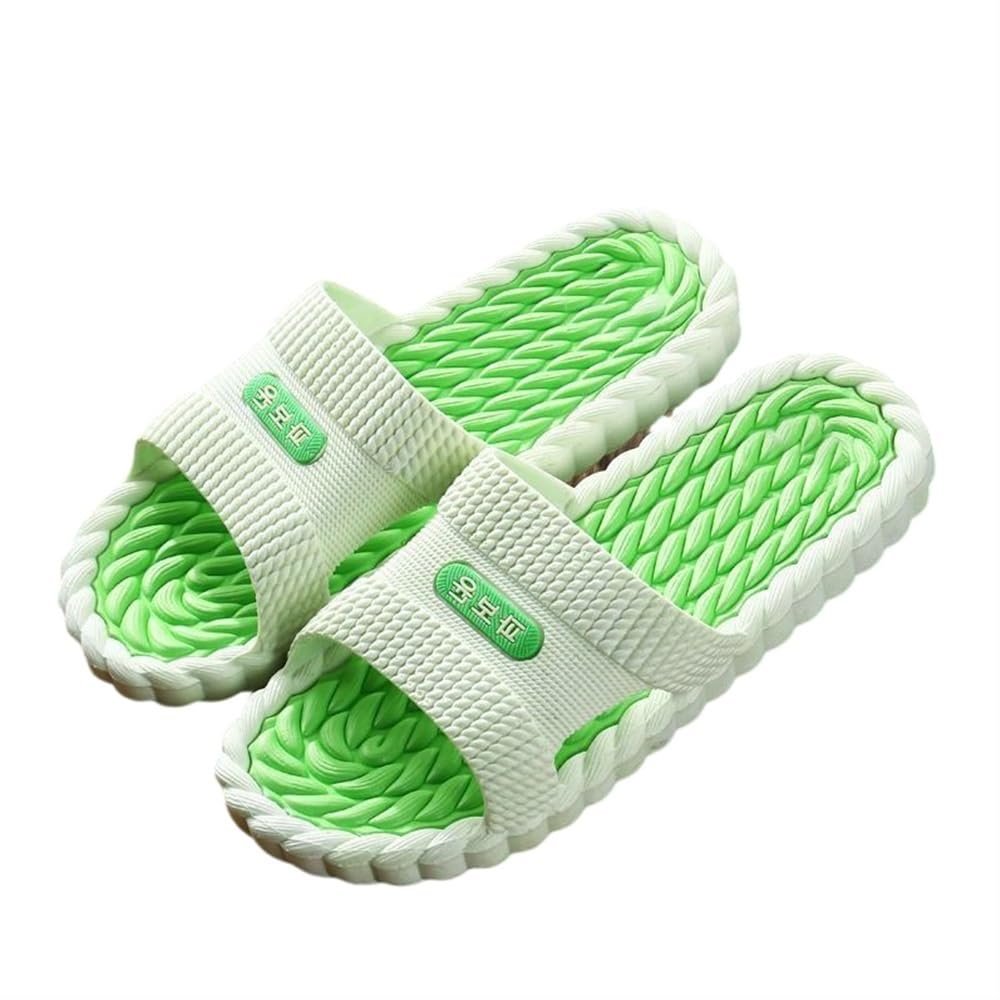 HONGFSM Comfort Shower Shoes Non Slip Quick Drying Bathroom Slippers Women Men Massage Sandals Home Couple Slippers for Living Room, Pool, Beach, SPA, Public Showers, Indoor, Outdoor(Green,6.5/7)