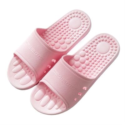 HONGFSM Plantar Fasciitis Massage Slippers Acupressure Foot Massager Reflexology Sandals Gift for Men Women Reduce Feet Neuropathy Pain Relief and Tension(Pink,5.5/6)