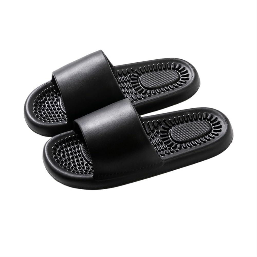 HONGFSM Massage Slippers Reflexology Sandals Deep Tissue Foot Massager Quick Drying Shower Shoes Gift for Men Women Reduce Feet Neuropathy Pain Relief and Tension(Black,5.5/6)