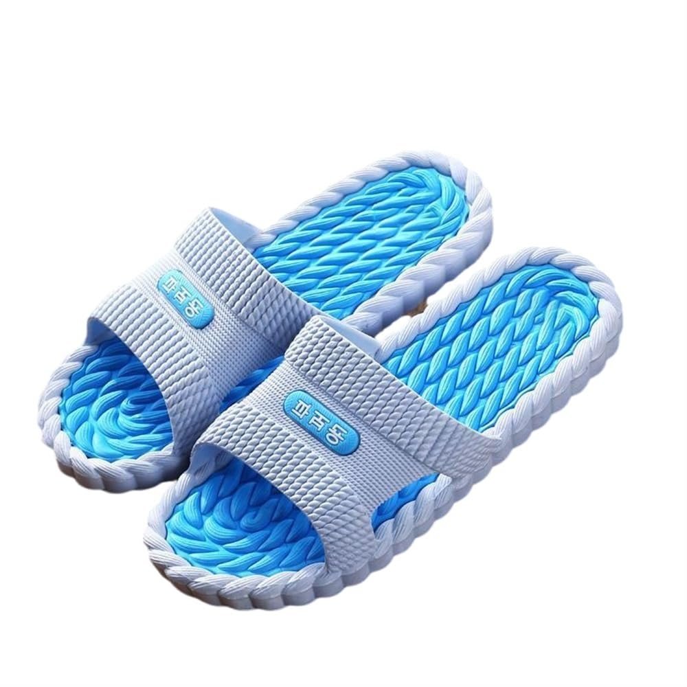 HONGFSM Comfort Shower Shoes Non Slip Quick Drying Bathroom Slippers Women Men Massage Sandals Home Couple Slippers for Living Room, Pool, Beach, SPA, Public Showers, Indoor, Outdoor(Sky Blue,6.5/7)