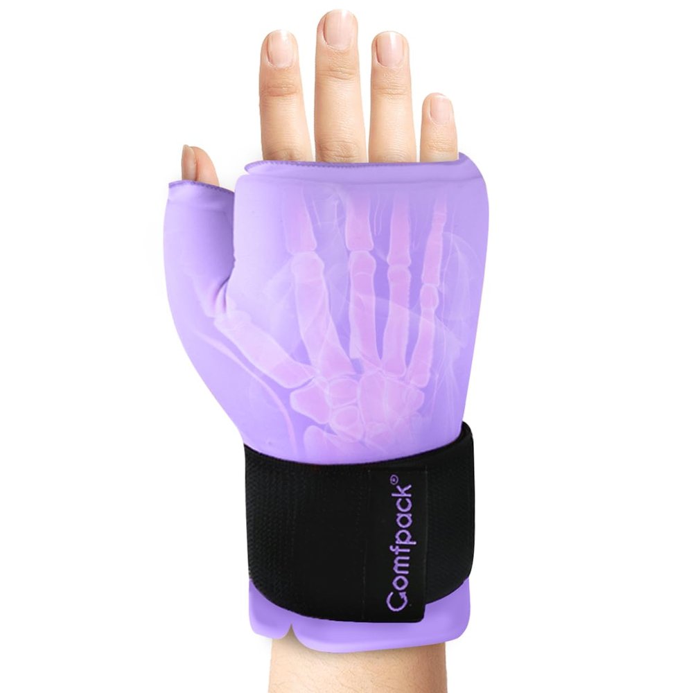 Comfpack Hand Ice Pack Glove for Arthritis, Thumb Wrist Ice Pack Wrap for Carpal Tunnel, Reusable Gel Hot Cold Therapy Pain Relief for Tenosynovitis, Swelling, Surgery, Tendonitis