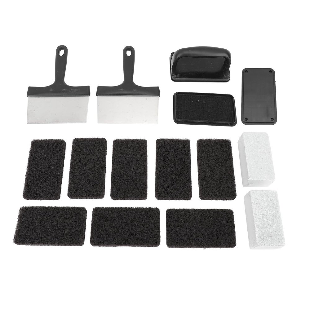 WSJKASJW for Griddle Cleaning Kit Oil Removal Anti Hot Handle Multifunctional Grill Cleaning Kit (15Pcs)