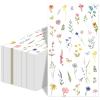 50pcs Wildflower Napkins - Disposable Floral Guest Napkins with Butterfly Decorative Paper Flowers - Perfect for Bathroom, Home, Kitchen, Wedding, Bridal, Baby Shower, Birthday & Tea Party Decorations view 1