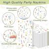 50pcs Wildflower Napkins - Disposable Floral Guest Napkins with Butterfly Decorative Paper Flowers - Perfect for Bathroom, Home, Kitchen, Wedding, Bridal, Baby Shower, Birthday & Tea Party Decorations view 3