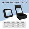 Black Gift Box with Window,7.5"x7.5"x3.1" Bridesmaid Boxe for Gift Giving,Birthday Gifts Boxes with Magnetic,Closure Lid Gift Boxe for Presents,Cute Box,Luxury for Gift Packaging,Gift Boxes for Wrapping Gifts view 2