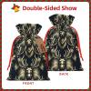 Augenstern Burlap Drawstring Bag Hunting-Deer-Head Reusable Present Wrapping Sack Xmas Holiday Party Favor Bag Medium view 2