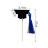 12Pcs Graduation Cap Cupcake Toppers Dessert Mini Cake Decoration Graduation Cap with Tassel Cakecup Insert Topper Decoration for Graduation Theme Party Supplies, Black view 4