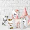 20Pcs Thank You Gift Bags with Handles, 8.2" x 5.8"x3.15" Flower Design Kraft Paper Gift Bags, Party Favor Bags for Wedding Birthday Shower Thanksgiving view 4