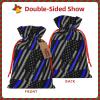 Augenstern Burlap Drawstring Bag Thin-Blue-Line-Flag-Police Reusable Present Wrapping Sack Xmas Holiday Party Favor Bag Small view 2