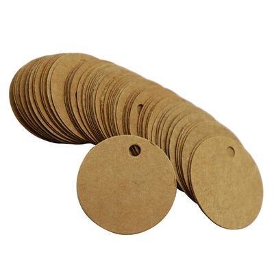 100 Pieces Kraft Paper Tags Gift Tag Round Price Tag Labels Craft Hang Tags Clothes Size Tag Market Tags Gift Bag Tag Display Labels Jewelry Clothing Tags, Brown