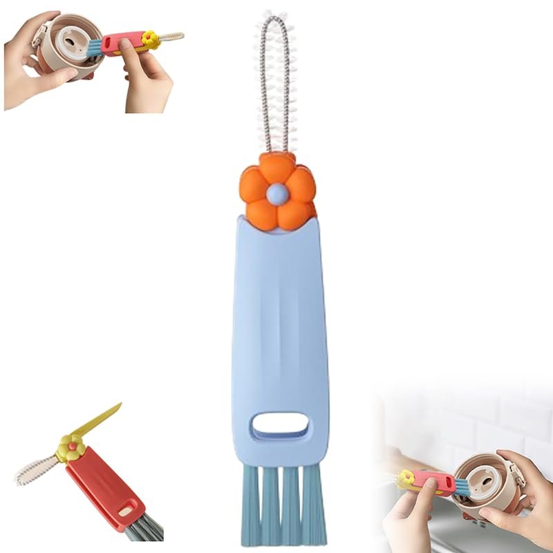 3 in 1 Cup Lid Cleaning Brush, 2025 Upgrade Cups Cleanings Brushs Portable Crevice Cleanings Brushs Set for Baby Bottle Gap Tight Spaces Cups, Multifunctional Cleaning Brush Cup Lid Cleaner