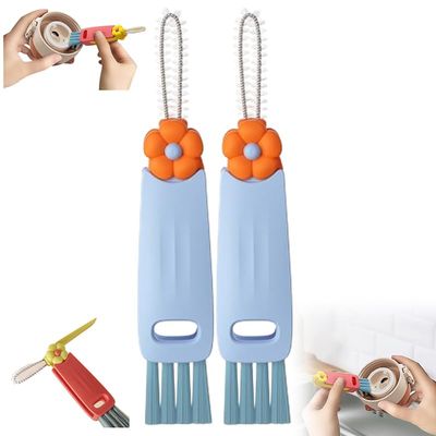 3 in 1 Cup Lid Cleaning Brush, 2025 Upgrade Cups Cleanings Brushs Portable Crevice Cleanings Brushs Set for Baby Bottle Gap Tight Spaces Cups, Multifunctional Cleaning Brush Cup Lid Cleaner