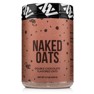 Naked Oats - Double Chocolate Overnight Oats, 20g Grass-Fed Protein, Gluten-Free Oatmeal Instant Breakfast or Shake, High Protein Oatmeal, High Fiber Breakfast Shake, Non GMO, No Soy - 12 Servings