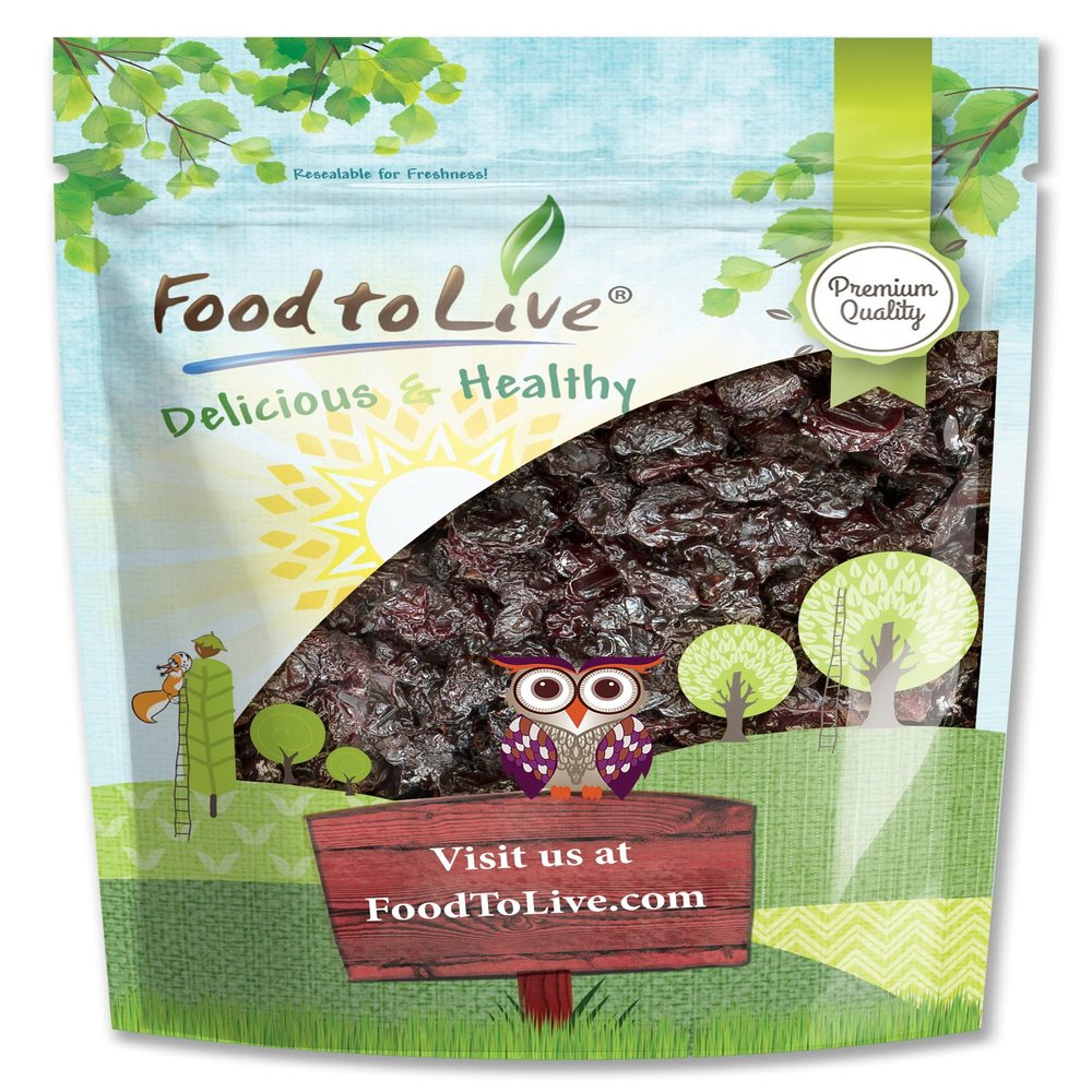 Food to Live - Dried Sour Cherries, 5 Pounds  Tart, Soft & Juicy Nature's Candy. Whole Fruit Snack. Lightly Sweetened and Coated with Vegetable Oil. Pitted, Unsulphured, Vegan, Bulk