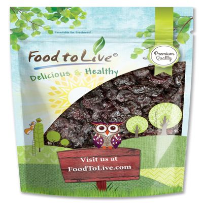 Food to Live - Dried Sour Cherries, 3 Pounds Tart, Soft & Juicy Nature's Candy. Whole Fruit Snack. Lightly Sweetened and Coated with Vegetable Oil. Pitted, Unsulphured, Vegan, Bulk