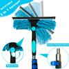 20 Ft+ Reach 2 In 1 Window Squeegee Duster with 5-to-12 Foot Extension Pole, Cleaner Tool with 3-Stage Telescoping Pole, Cleaning Kit with Rotatable Head - Chenille Cloth + Microfibre Cloths Head view 2