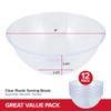 48 oz Clear Plastic Serving Bowls (12 Pack) Disposable Candy Dishes, Buffet Containers for Chips, Popcorn, Snacks, Mints, Salad Bar, Snack Bowl Parties, Office Desk, Bridal Shower, Party Supplies view 2