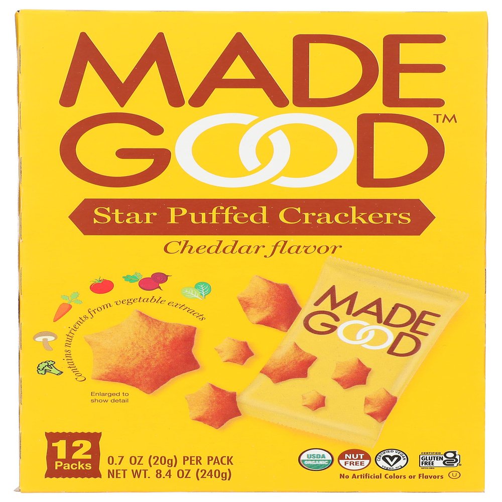 NineLife Basics M.adeGood Cheddar Star Puffs 8.4 oz (Pack of 4)