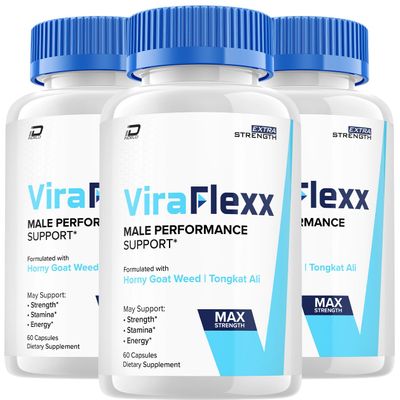 (3 Pack) ViraFlexx Capsules Supplement, Vira Flexx Advanced Men Wellness Support, Official ViraFlex Maximum Strength Energy Performance, Vira Flex Premium Dietary Formula Reviews (180 Capsules)