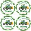 40pcs Tractor Round Stickers, Tractor Birthday Thank You Stickers, Farm Truck Round Labels for Boy, Green Farm Truck Labels for 1st Birthday Party Favors view 1