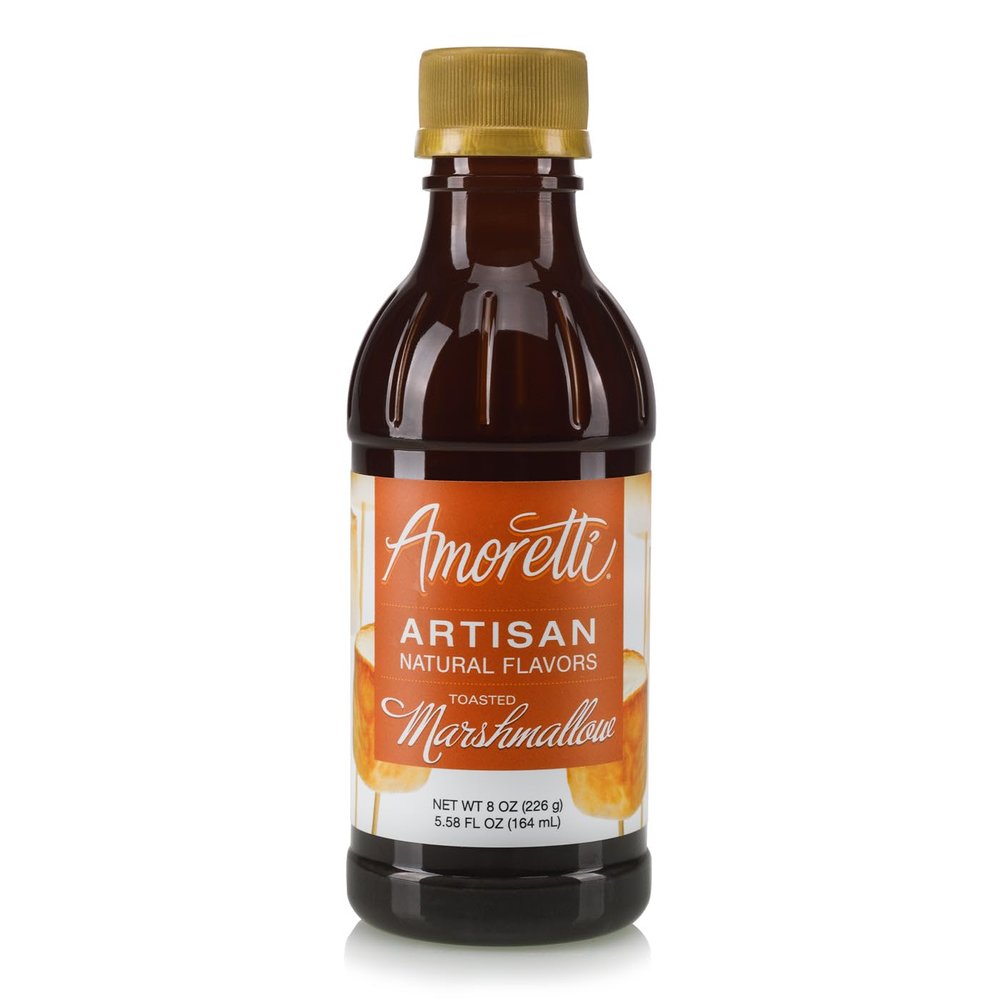 Amoretti - Natural Toasted Marshmallow Artisan Flavor Paste, 8 oz, Perfect For Ice Cream, Beverages, Cakes, and more, Preservative Free, Vegan, Gluten Free, No Artificial Sweeteners, Highly Concentrated