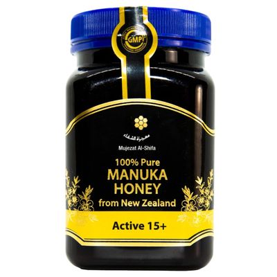 Mujezat Al-Shifa 100% Raw & Pure New Zealand Manuka Honey - 15+ Active | Premium Grade UMF Certified Honey 17.6oz / 500g