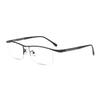 HELES Men's Business Half Rimless Photochromic Grey Reading Glasses Single Vision Outdoor Sunglasses VU400 Readers -Black||+3.50 Strength view 3