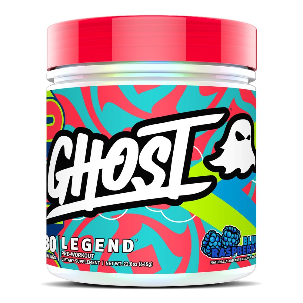 GHOST Legend Pre-Workout Powder, Blue Raspberry - 30 Servings Pre-Workout for Men & Women with Choline, L-Citrulline, & Beta Alanine for Energy & Focus