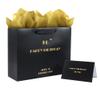 16th Birthday Gift Bag, Black Gold 16h Birthday Bag with Tissue Paper and Greeting Card, Happy 16th BirthdayGift Bags for Men Women, 12.6" Medium 16th Gift Bags view 1