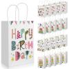 20Pcs Birthday Gift Bags with Handles, 8.2" x 5.8"x3.15" Happy Birthday Paper Favor Bags, Colorful Candle Balloon Cake Print Birthday Goodie Bags, Party Treat Candy Bags for Boys Girls Birthday Party Supplies view 1